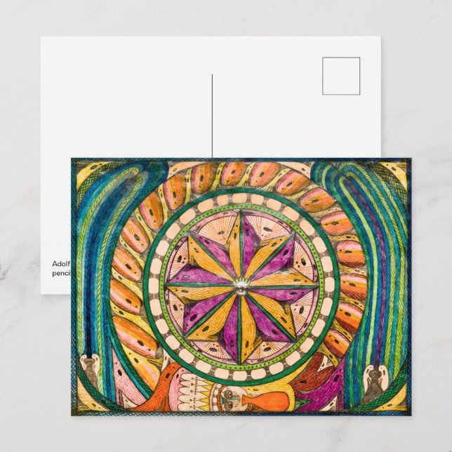 Postal Fuego bengalí | Adolf Wolfli | (Anverso / Reverso)