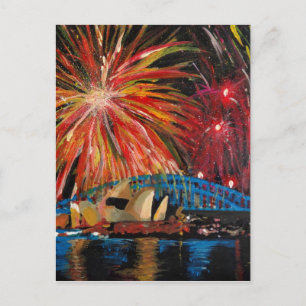 Postal Fuego de Sydney en la Ópera