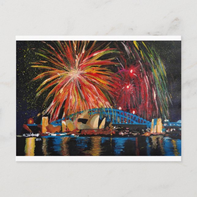 Postal Fuego de Sydney en la Ópera (Anverso)