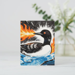 Postal Fuego enojado que respira MN Loon derritiendo hiel