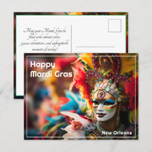 Postal 💚 💜 💛 Fuego y Oro: Espectáculo del Mardi Gras