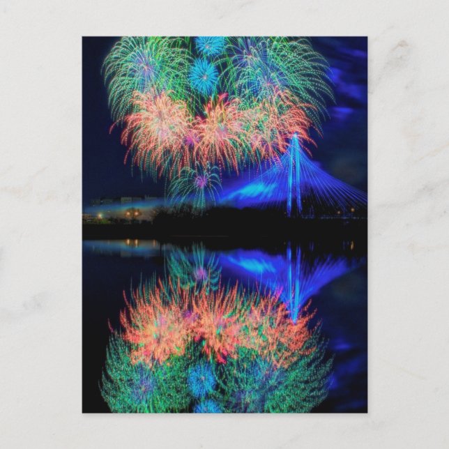 Postal Fuegos artificiales (Anverso)