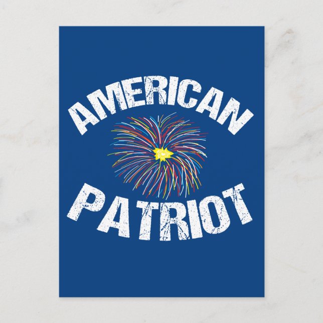 Postal Fuegos artificiales de American Patriot Blue (Anverso)
