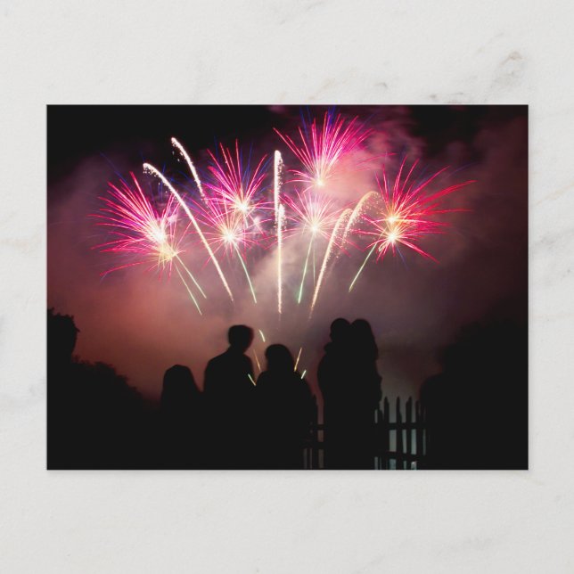 Postal Fuegos artificiales de la familia (Anverso)