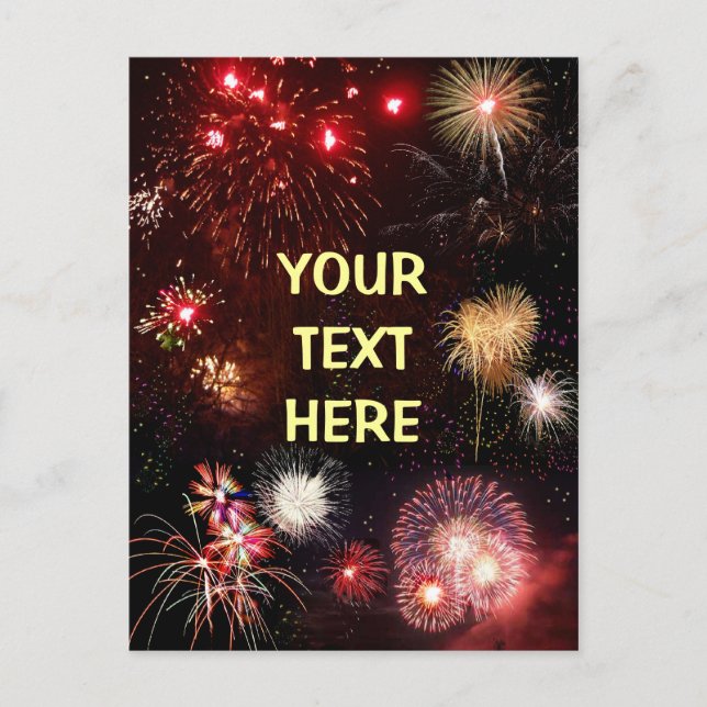 Postal Fuegos artificiales de personalizable (Anverso)
