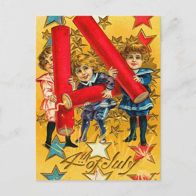 Postal Fuegos artificiales del 4 de julio (Anverso)