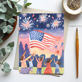 Postal Fuegos Artificiales del 4 de Julio | Fiesta USA Ac