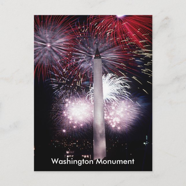 Postal Fuegos Artificiales del Monumento a Washington, ZS (Anverso)