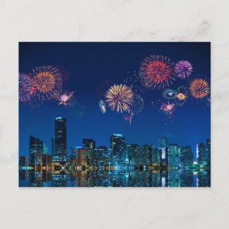 Postal Fuegos artificiales en Miami - Postcard