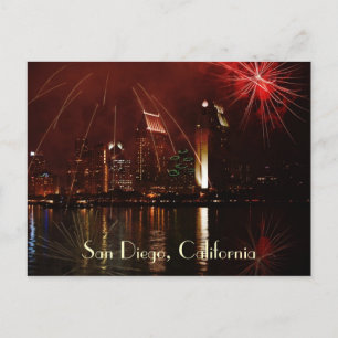 Postal Fuegos artificiales en San Diego, California (Esta