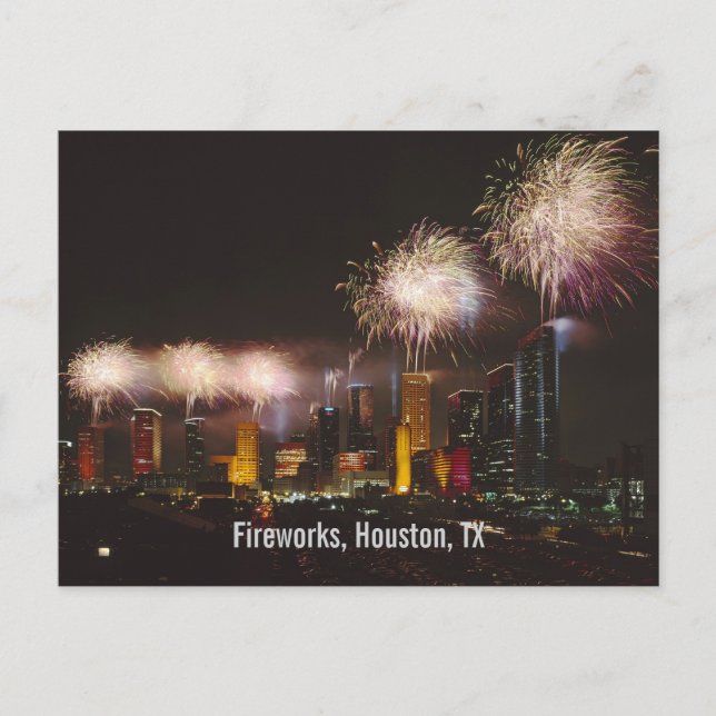 Postal Fuegos artificiales, Houston, Texas (Anverso)