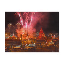 Fuegos artificiales rojos sobre la Plaza, Kansas C