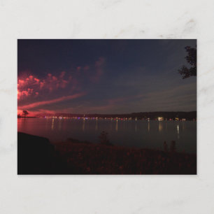Postal Fuegos artificiales sobre el lago Atwood, Ohio