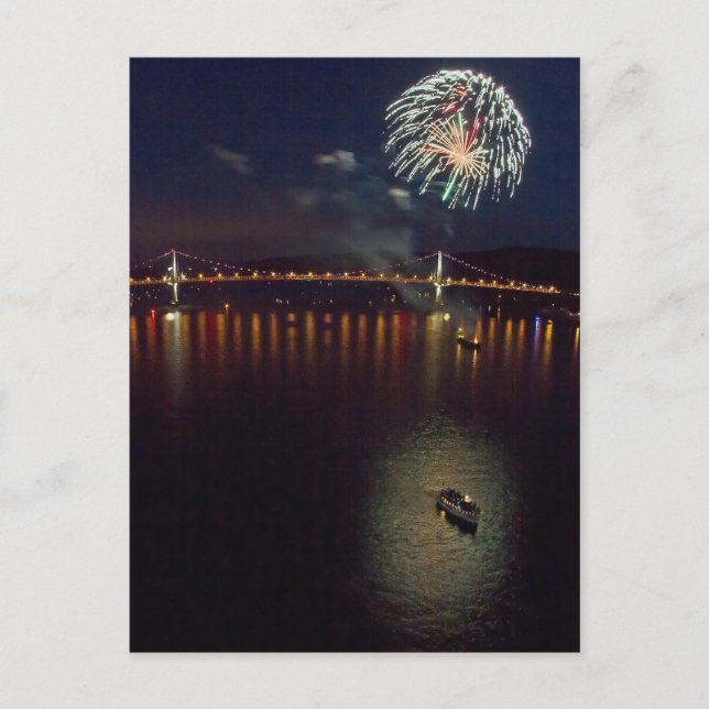 Postal Fuegos artificiales Sobre El Río Hudson (Anverso)