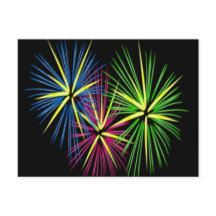 Fuegos artificiales verdes y rojos azules