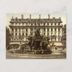 Postal Fuente Bartholdi, Lyon, Francia