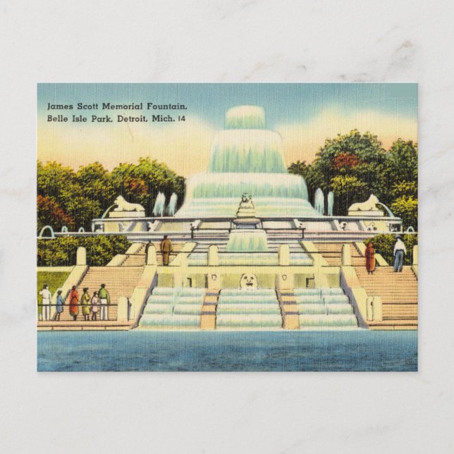 Postal Fuente: Belle Isle Park Detroit Michigan (Anverso)
