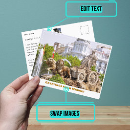 Postal Fuente Cibeles Madrid España Moderna