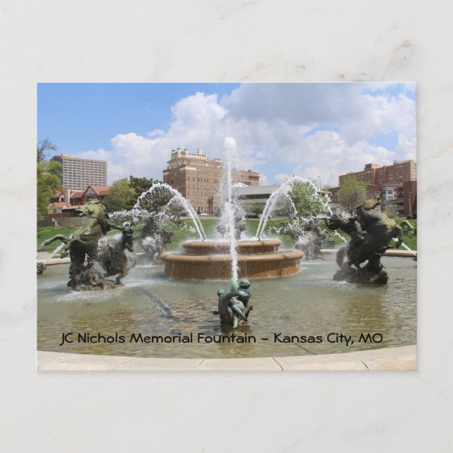 Postal Fuente conmemorativa de JC Nichols # 7 (Anverso)
