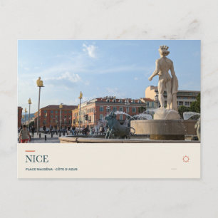 Postal Fuente de Apolo en Place Masséna, Niza