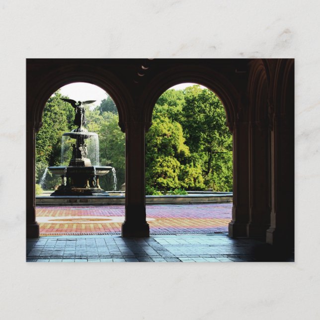 Postal Fuente de Bethesda, foto de Central Park (Anverso)