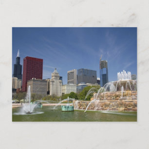 Postal Fuente de Buckingham situada en Grant Park, 2