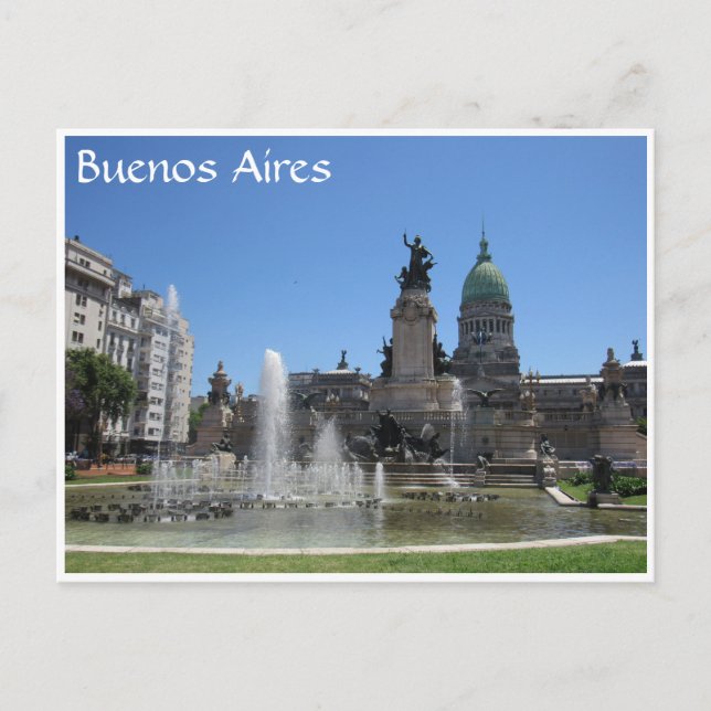 Postal fuente de buenos aires congreso (Anverso)