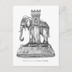 Postal Fuente de elefantes en la Place de la Bastill, Par