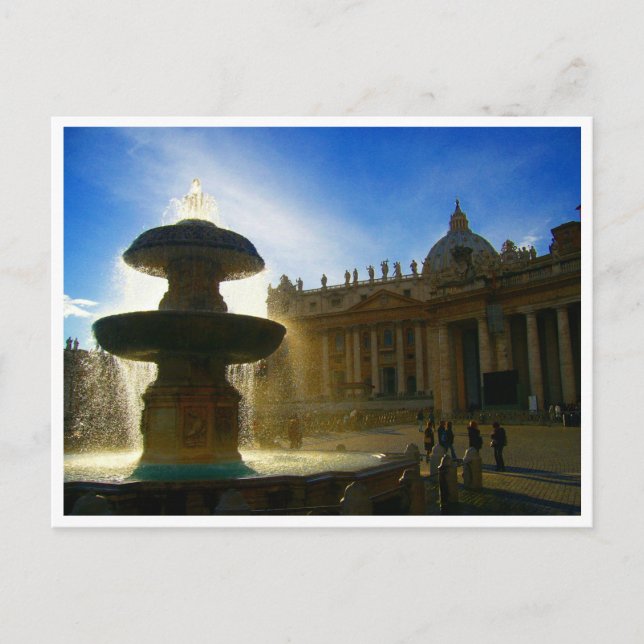 Postal fuente de la ciudad del vaticano (Anverso)