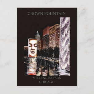 Postal Fuente de la Corona Millenium Park Randsom Art