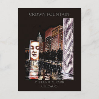 Postal Fuente de la Corona Millenium Park Randsom Art