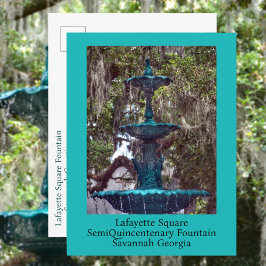 Postal Fuente de la Plaza Lafayette Savannah GA Fotografí