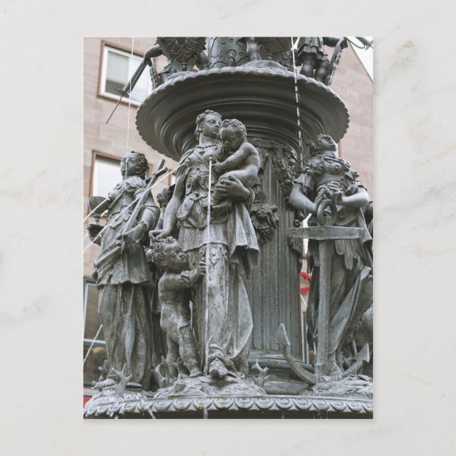 Postal Fuente de las virtudes en Nuremberg (Anverso)