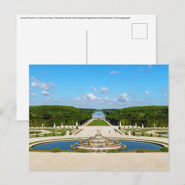 Postal Fuente de Leto y Grande Perspective, Versalles (Anverso / Reverso)