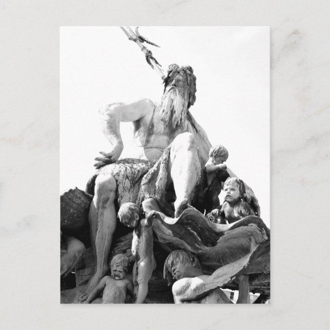 Postal Fuente de Neptuno en Berlín, Alemania (Anverso)