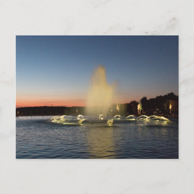 Postal Fuente de Neptuno iluminada por la noche, Versalle (Anverso)