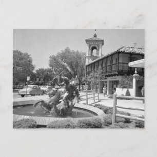 Postal Fuente de Neptuno Vintage Black White Kansas City