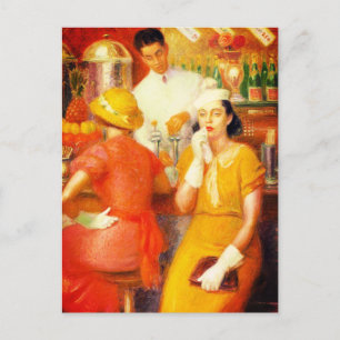Postal Fuente de Soda - William Glackens (1935)
