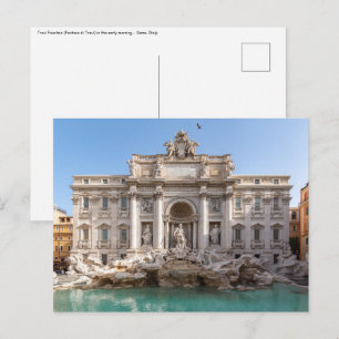 Postal Fuente de Trevi al amanecer - Roma, Italia