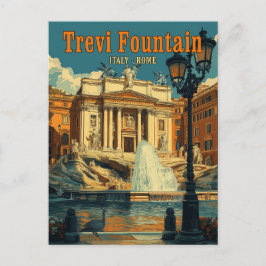 Postal Fuente de Trevi cautivadora, Roma - Vintage