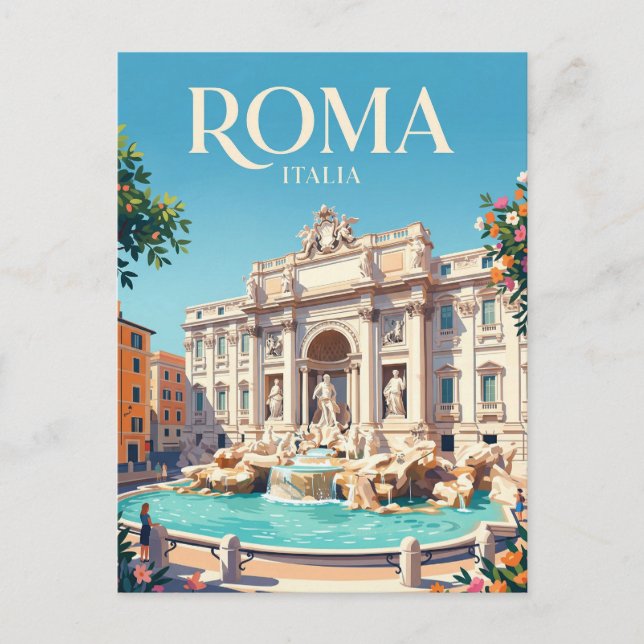 Postal Fuente de Trevi Italia (Anverso)