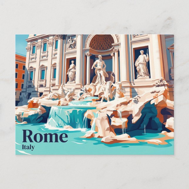 Postal Fuente de Trevi Italia (Anverso)