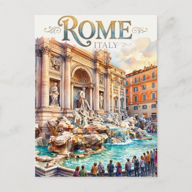 Postal Fuente de Trevi Italia (Anverso)