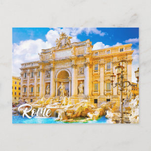 Postal Fuente de Trevi, Roma, Italia