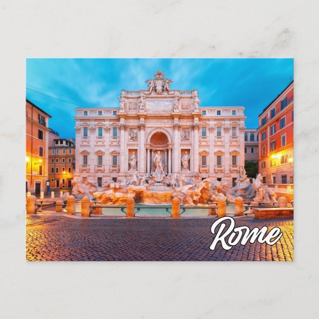 Postal Fuente de Trevi, Roma, Italia (Anverso)