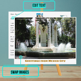 Postal Fuente del Barrio Condesa en la Ciudad de México