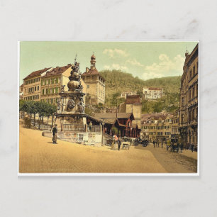 Postal Fuente del mercado, Carlsbad, Bohemia, Austro-Hun