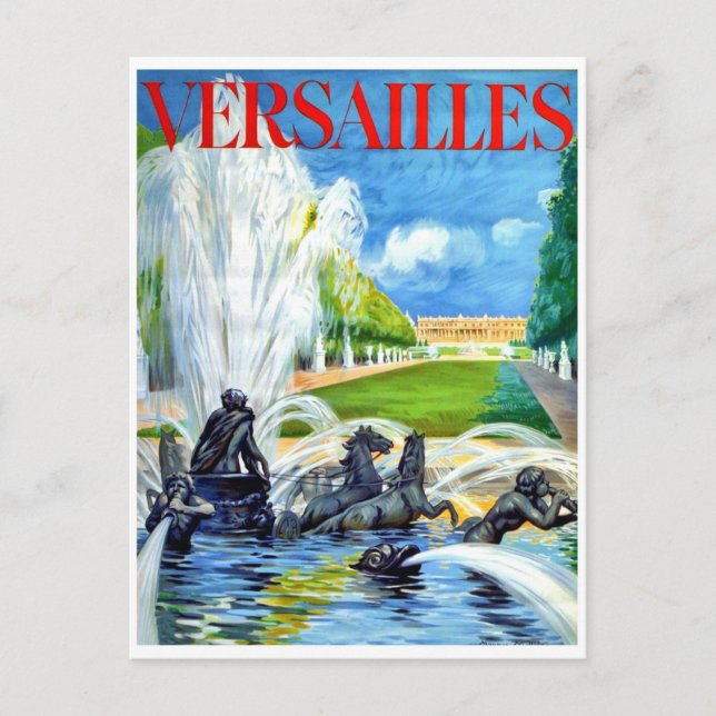 Postal Fuente del Palacio de Versalles, Francia (Anverso)