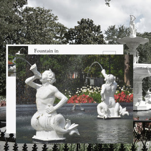 Postal Fuente del parque Forsyth Savannah GA Fotografía