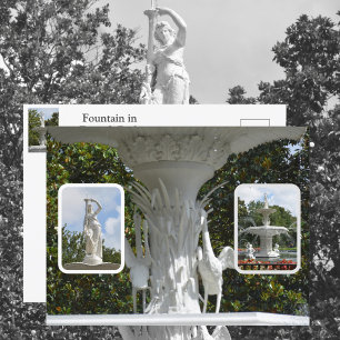 Postal Fuente del Parque Forsyth Savannah GA Posición Fot
